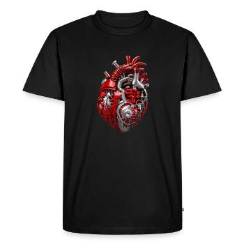 Mechanical heart made of metal - Men's Premium Organic T-Shirt - black - Front - Nico (187cm)