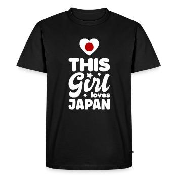 Drapeau du Japon utilisé Look Nihon Drapeau japonais - T-shirt Premium bio Homme - noir - Devant - Nico (187cm)