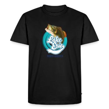 Lae Erie North America fishing logo - Men's Premium Organic T-Shirt - black - Front - Nico (187cm)