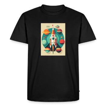 Rocket Launch Raketenstart - Men's Premium Organic T-Shirt - black - Front - Nico (187cm)