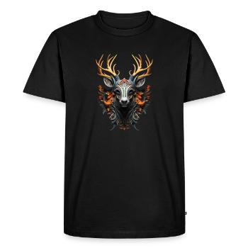 Festival du village en costume traditionnel d’animal de pouvoir de cerf pour les enfants du village - T-shirt Premium bio Homme - noir - Devant - Nico (187cm)