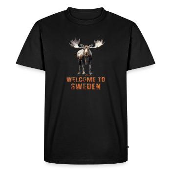 Sweden Swedish moose best animal antlers deer deer - Men's Premium Organic T-Shirt - black - Front - Nico (187cm)
