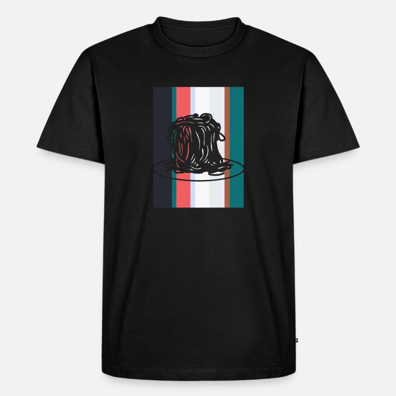 Nudeln Teigwaren - Männer Premium Bio T-Shirt - Schwarz