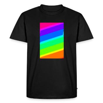 | de dégradé Couleurs arc-en-ciel | Modèle - T-shirt Premium bio Homme - noir - Devant - Nico (187cm)