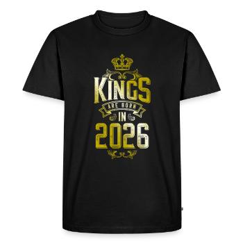les rois naissent en 2026 - T-shirt Premium bio Homme - noir - Devant - Nico (187cm)