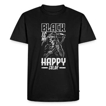 Black Is My Happy Color Dark Gothic Skeleton - Men's Premium Organic T-Shirt - black - Front - Nico (187cm)