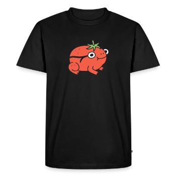 Griffonnage mignon de grenouille de tomate - T-shirt Premium bio Homme - noir - Devant - Nico (187cm)