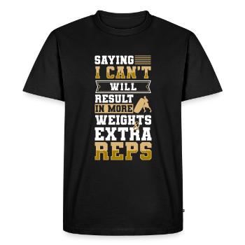 Fitness Trainer Endurance Job - Men's Premium Organic T-Shirt - black - Front - Nico (187cm)