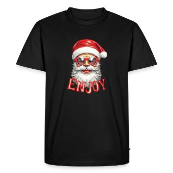 Père Noël profiter - T-shirt Premium bio Homme - noir - Devant - Nico (187cm)