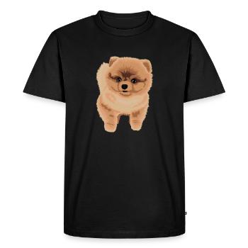 Pomeranian puppy dwarf Spitz dog gift - Men's Premium Organic T-Shirt - black - Front - Nico (187cm)