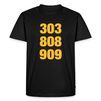 303 808 909 - Music - Electro - Acid - T-shirt Premium bio Homme - noir - Devant - Nico (187cm)