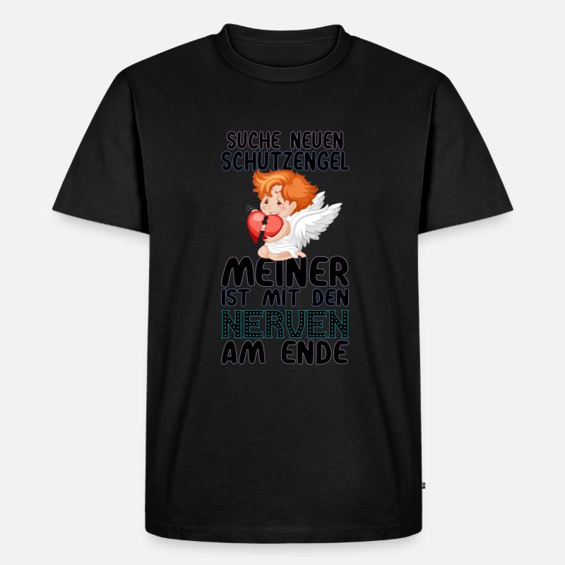 Suche Schutzengel Nerven - Männer Premium Bio T-Shirt - Schwarz