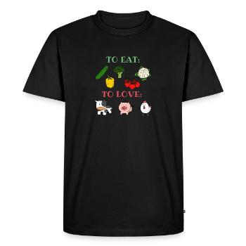 Friends no food Animal Love Vegetables Vegan herbie - Men's Premium Organic T-Shirt - black - Front - Nico (187cm)