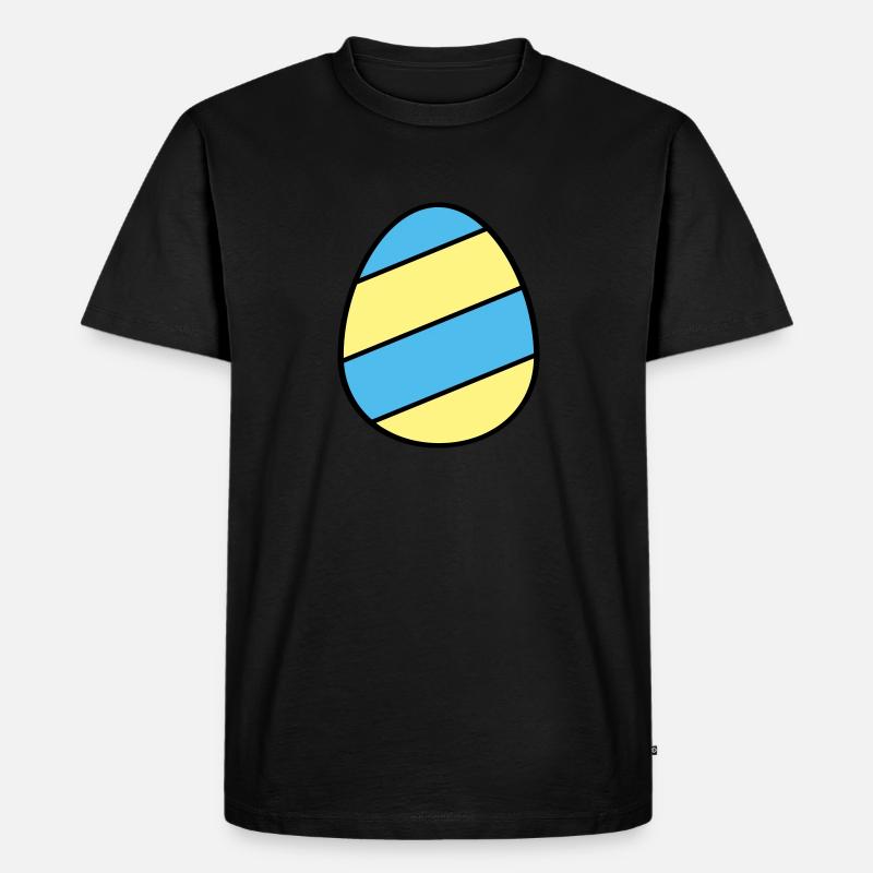 Osterei gestreift - Männer Premium Bio T-Shirt - Schwarz