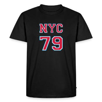 NYC 79 - T-shirt Premium bio Homme - noir - Devant - Nico (187cm)