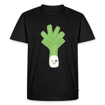 Leek Onion Costume Carnival Carnival Vegetables - Men's Premium Organic T-Shirt - black - Front - Nico (187cm)