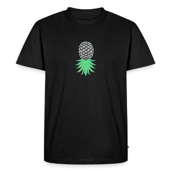 Funny Upside Down Pineapple Swinger Merchandise - Men's Premium Organic T-Shirt - black - Front - Nico (187cm)