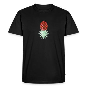 Funny Upside Down Pineapple Swinger Merchandise - Men's Premium Organic T-Shirt - black - Front - Nico (187cm)