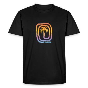 Cool Majorca Mallorca Spain Palm Tree Souvenir - Men's Premium Organic T-Shirt - black - Front - Nico (187cm)