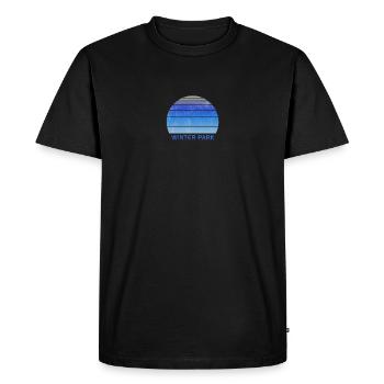 Rétro Winter Park Colorado coucher de soleil Ventilateur de plein air - T-shirt Premium bio Homme - noir - Devant - Nico (187cm)