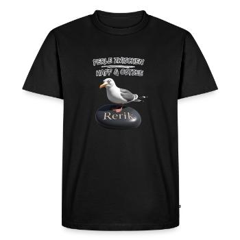 Rerik Pearl between Haff & Baltic Sea Rerik Seagull - Men's Premium Organic T-Shirt - black - Front - Nico (187cm)
