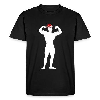 Christmas Bodybuilding Workout - Men's Premium Organic T-Shirt - black - Front - Nico (187cm)