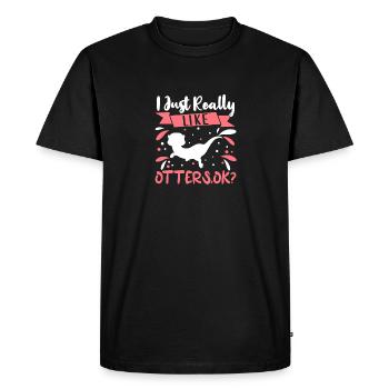 Tenue de loutre Amoureux de la loutre de mer - T-shirt Premium bio Homme - noir - Devant - Nico (187cm)