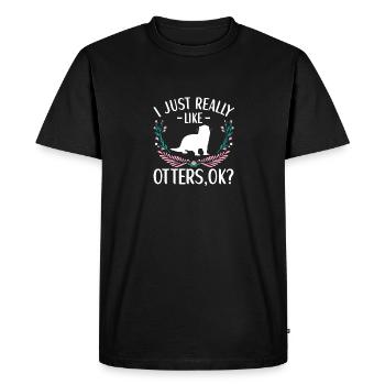 Tenue de loutre Amoureux de la loutre de mer - T-shirt Premium bio Homme - noir - Devant - Nico (187cm)