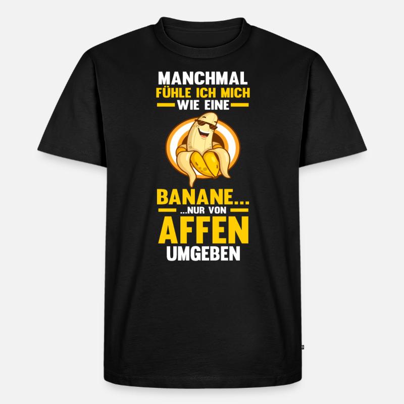 Früchte Affe Banane - Männer Premium Bio T-Shirt - Schwarz