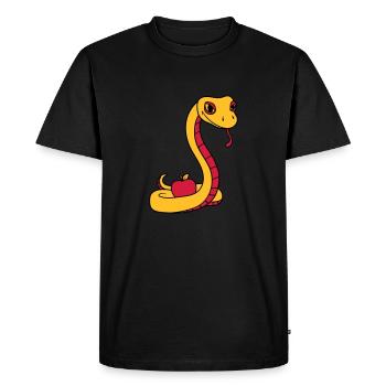 teufel boese suende apfel eva adam mensch gott ver - Männer Premium Bio T-Shirt - Schwarz - Vorne - Nico (187cm)