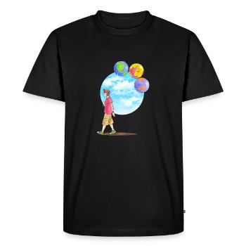 Ballons enfants et astronomie - T-shirt Premium bio Homme - noir - Devant - Nico (187cm)