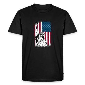 Statue de la Liberté Amérique - T-shirt Premium bio Homme - noir - Devant - Nico (187cm)