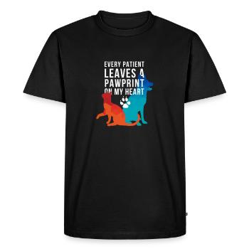 Chaque patient laisse une empreinte sur mon cœur - T-shirt Premium bio Homme - noir - Devant - Nico (187cm)