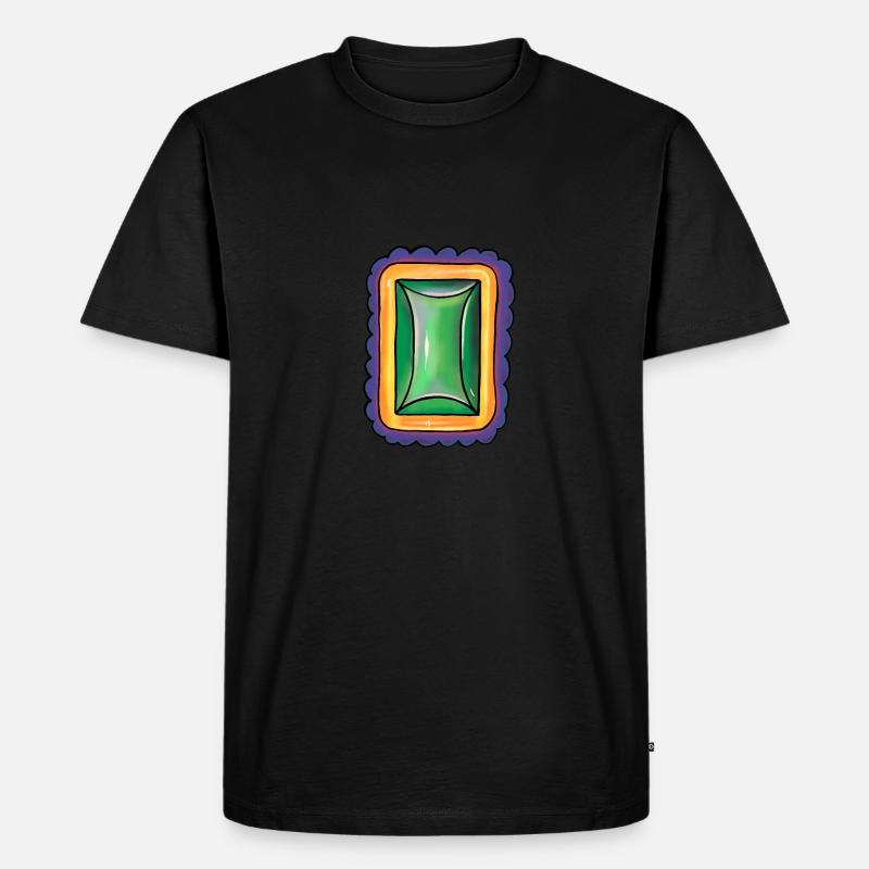 Smaragd - Männer Premium Bio T-Shirt - Schwarz