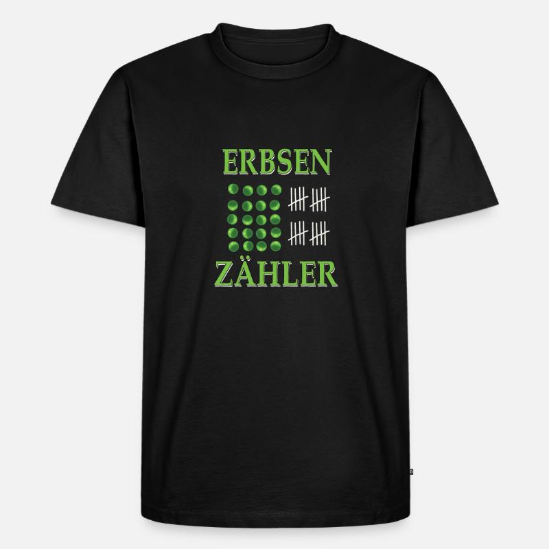 Erbsenzähler - Männer Premium Bio T-Shirt - Schwarz