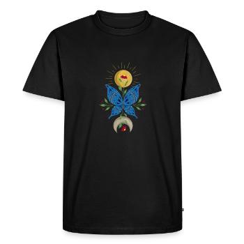 Papillon bleu | Soleil et Lune | Nature - T-shirt Premium bio Homme - noir - Devant - Nico (187cm)