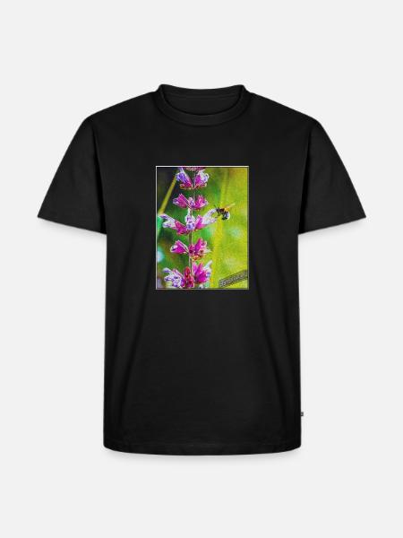 Hummel saugt Nektar - Männer Premium Bio T-Shirt - Schwarz