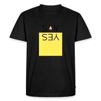 dire oui - T-shirt Premium bio Homme - noir - Devant - Nico (187cm)