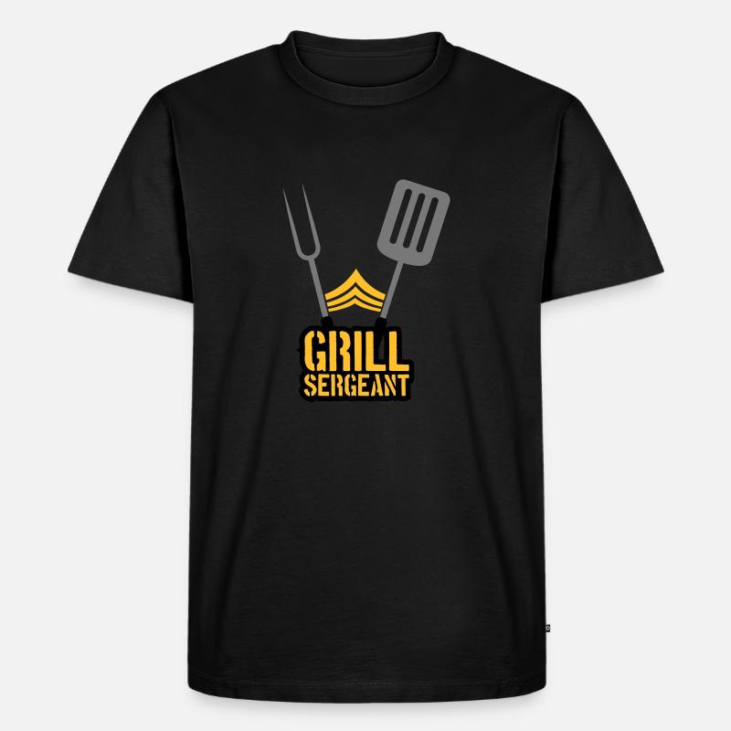 Grillparty Grill Sergeant Barbecue - Männer Premium Bio T-Shirt - Schwarz
