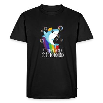 Student Shark Do Do Do Do Doo - Men's Premium Organic T-Shirt - black - Front - Nico (187cm)