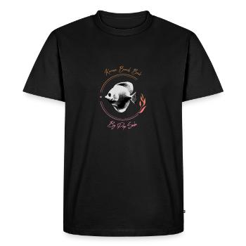Karma Beach Tang fish orange pink - Men's Premium Organic T-Shirt - black - Front - Nico (187cm)