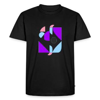 70s abstrait - T-shirt Premium bio Homme - noir - Devant - Nico (187cm)