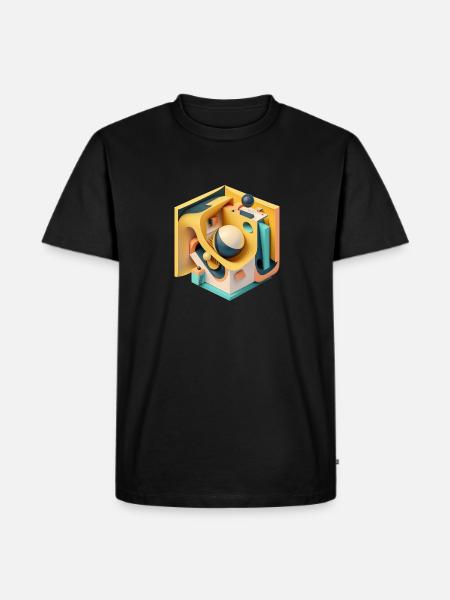 ..3D - T-shirt Premium bio Homme - noir