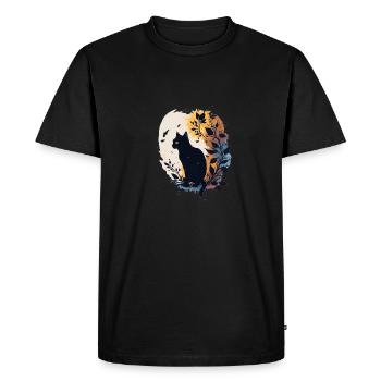 Great black cat - Men's Premium Organic T-Shirt - black - Front - Nico (187cm)