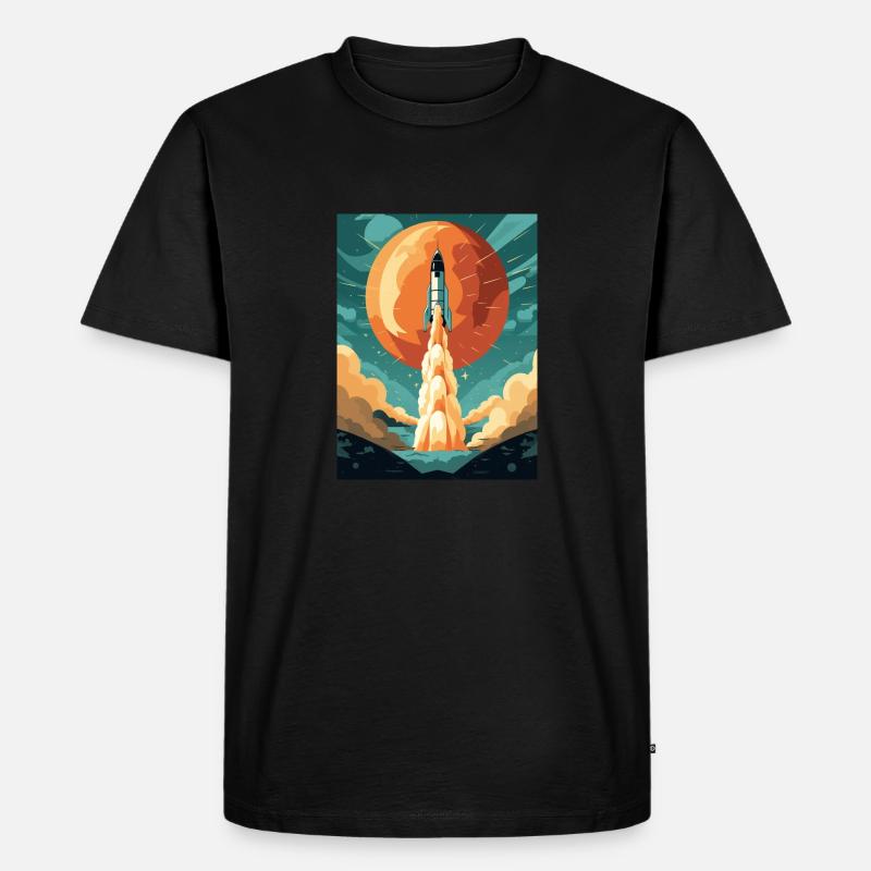 Rocket Launch Raketenstart - Männer Premium Bio T-Shirt - Schwarz