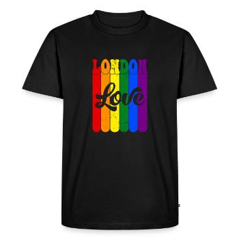 Embrace the Rainbow: London Pride Love! - Men's Premium Organic T-Shirt - black - Front - Nico (187cm)