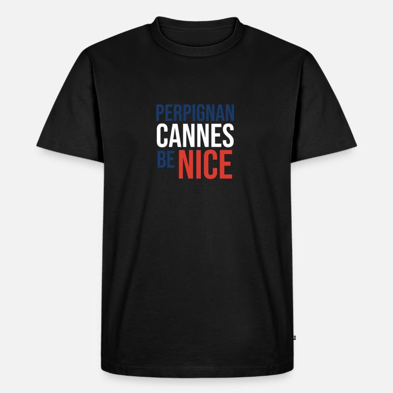 Klassisches Perpignan Mitbringsel - Männer Premium Bio T-Shirt - Schwarz