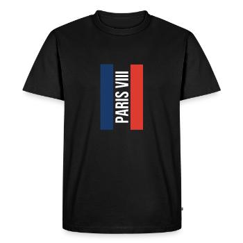 Paris VIII - 8ème arrondissement de Paris - T-shirt Premium bio Homme - noir - Devant - Nico (187cm)