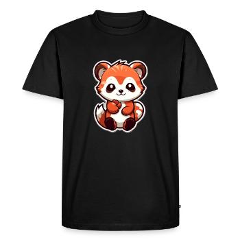 Petit panda - T-shirt Premium bio Homme - noir - Devant - Nico (187cm)