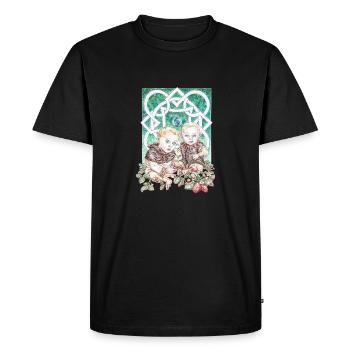Les jumeaux elfiques - T-shirt Premium bio Homme - noir - Devant - Nico (187cm)